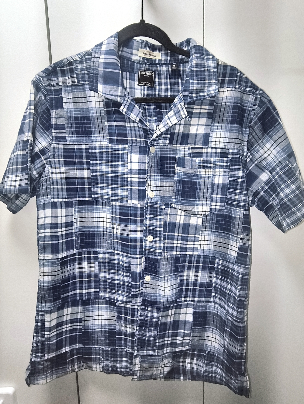 Todd Snyder Camp Collar Indian Madras Patchwork Cabana Shirt. 100% Cotton